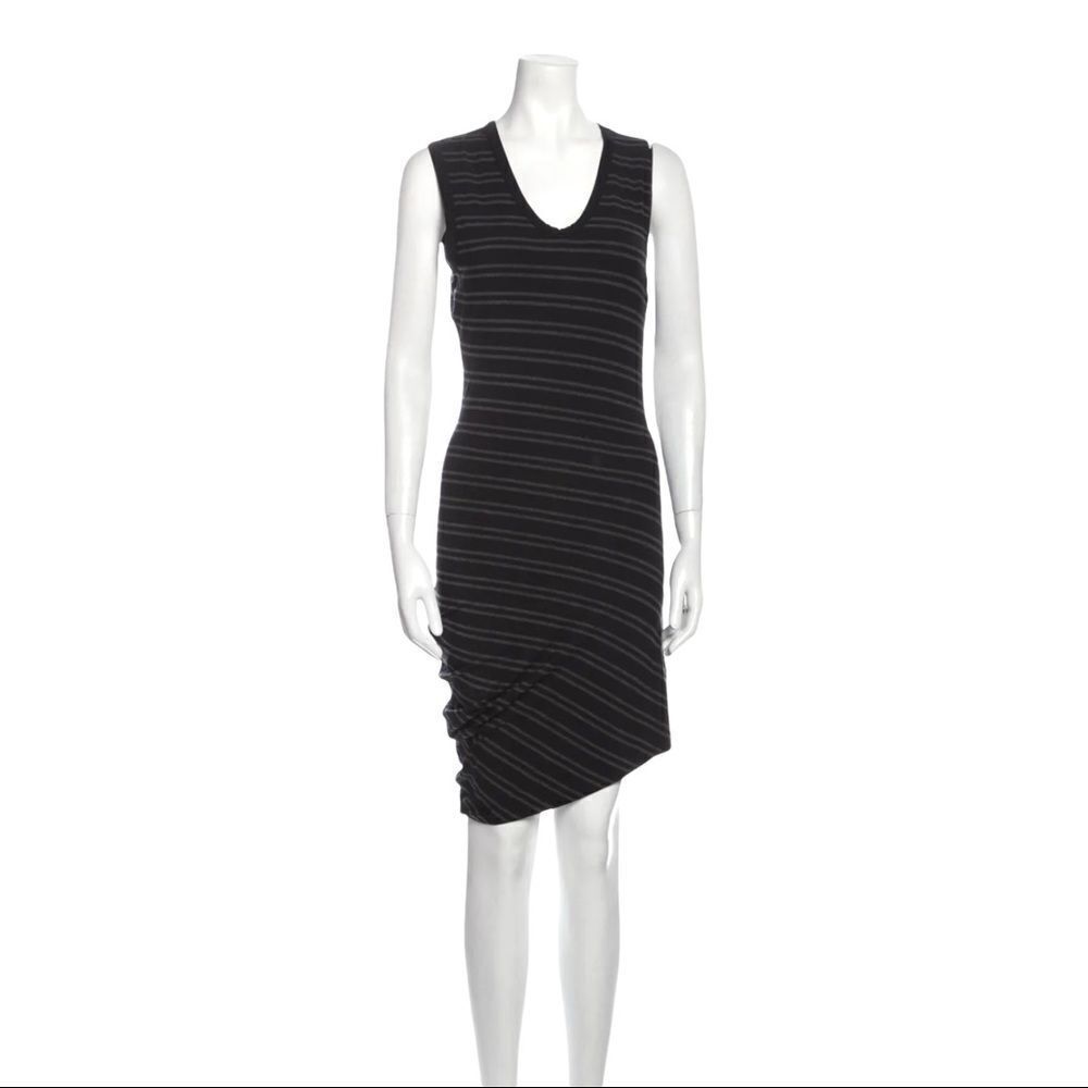 T by Alexander Wang Striped V Neck Sleeveless Dress Size L